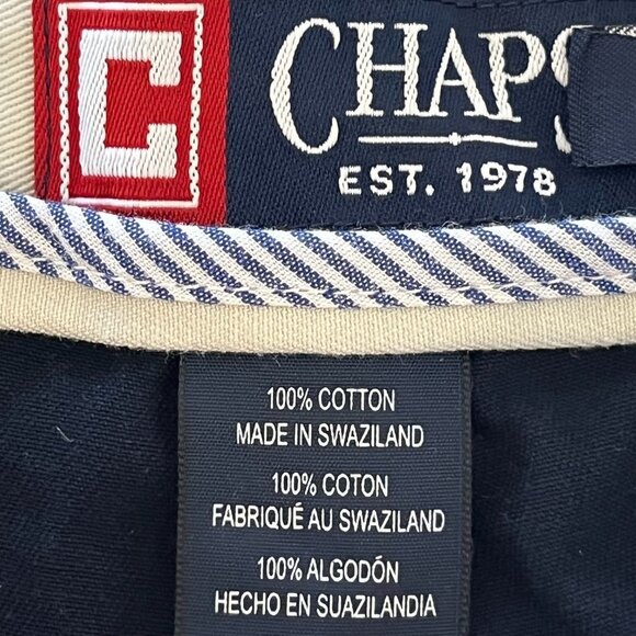 Chaps Stretch Cargo Shorts Mens 36 Navy‎ Blue Cotton Pleated Slash Pockets - Picture 5 of 7